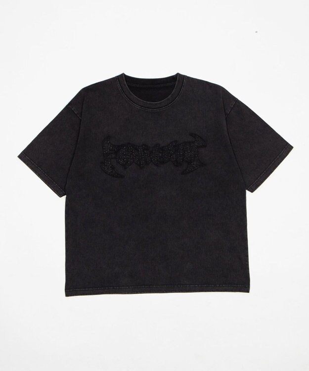 WEGO 【ユニセックス着用ITEM/MLサイズ展開】ブリーチダメージアップリケT（SS） ブラックその他