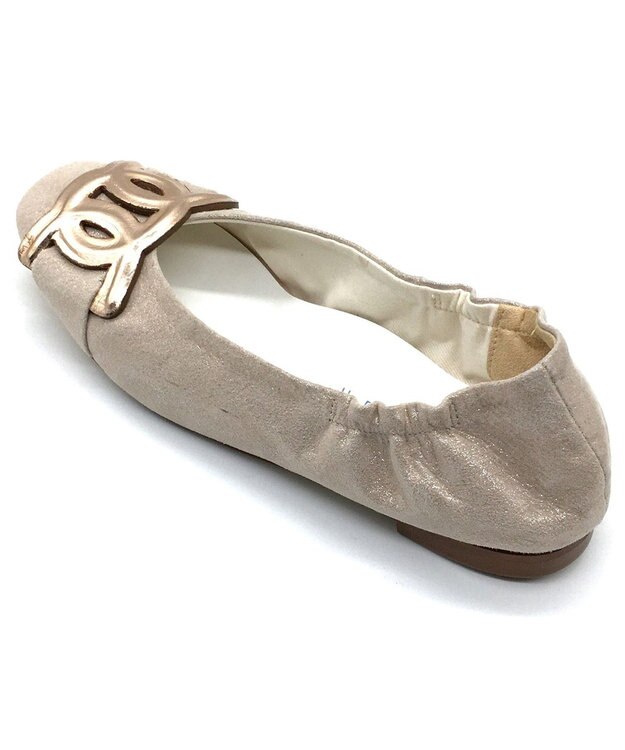 nouvelleRobe Oū 新色追加【本革・高反発】Chain Buckle Ornament スクエアトゥパンプス ベージュメタリック