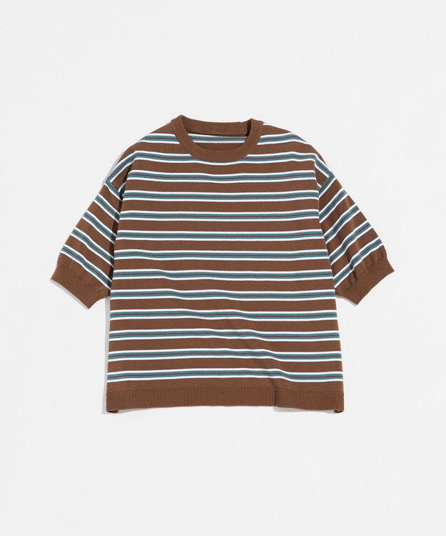LENO MULTI BORDER KNIT《UNISEX》/ マルチボーダーニット BROWN×BLUE