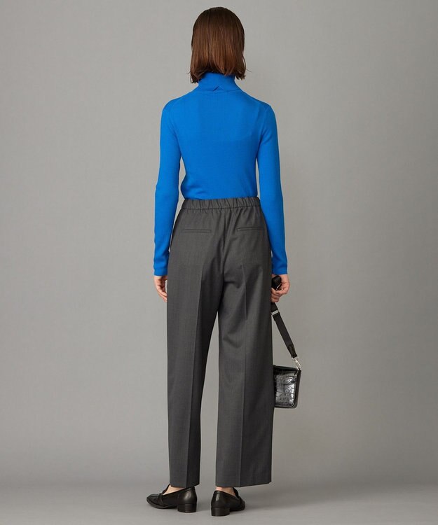 ICB 【洗える】 TWブロード ワイドストレートパンツ チャコール系