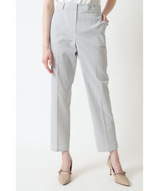 DAKS COOL MAX シアサッカークロップドパンツ グレー