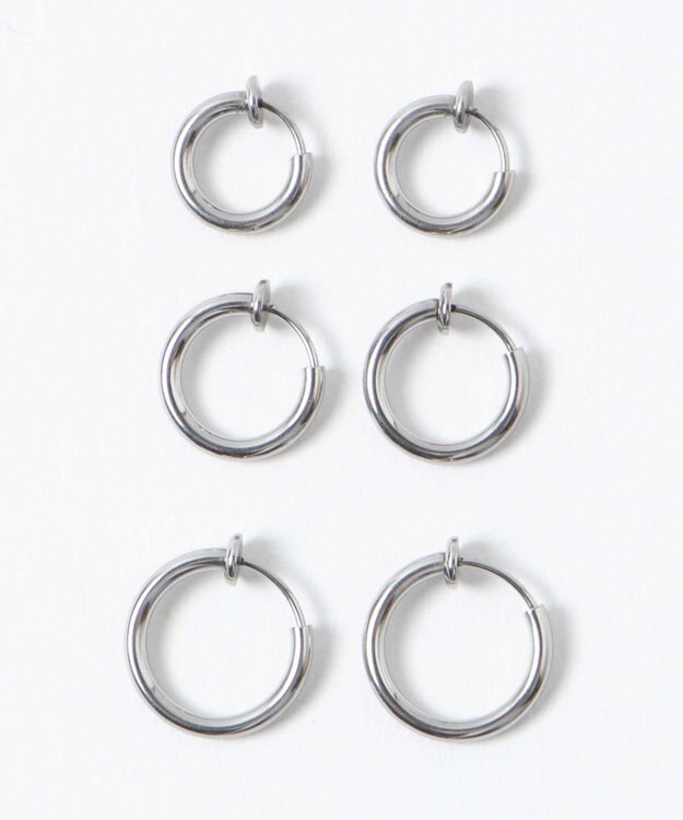 WEGO ステンレスフープイヤリング シルバー