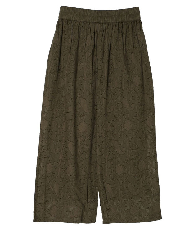 Green Parks インド綿　ジャガードイージーパンツ Khaki