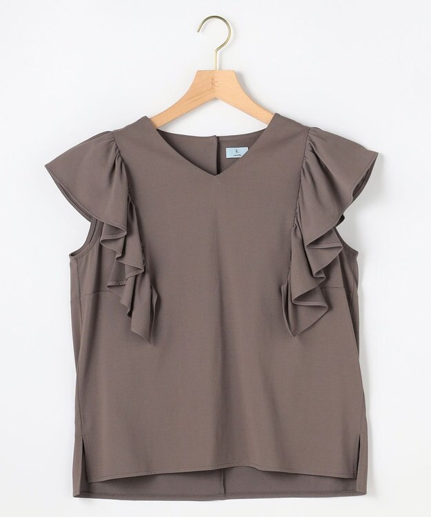 組曲 【先行予約】スウェットファンクションジャージー フリル袖カットソー モカブラウン系