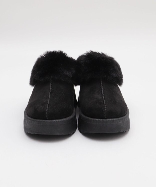 WEGO 【25年秋冬新作/あったかい】ムートンタッチサボ ブラック