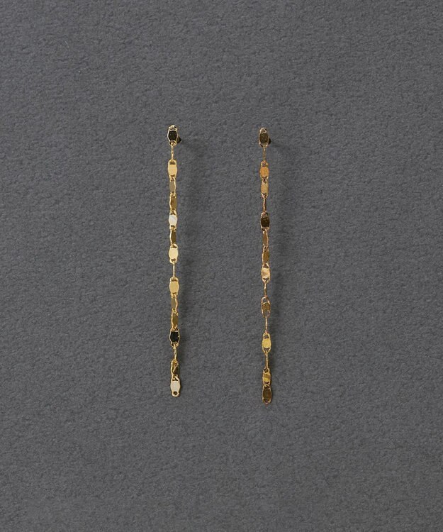 Phoebe 〈金属アレルギー対応〉グリッターエクレアロングピアス　ゴールド/ニッケルフリー ゴールド