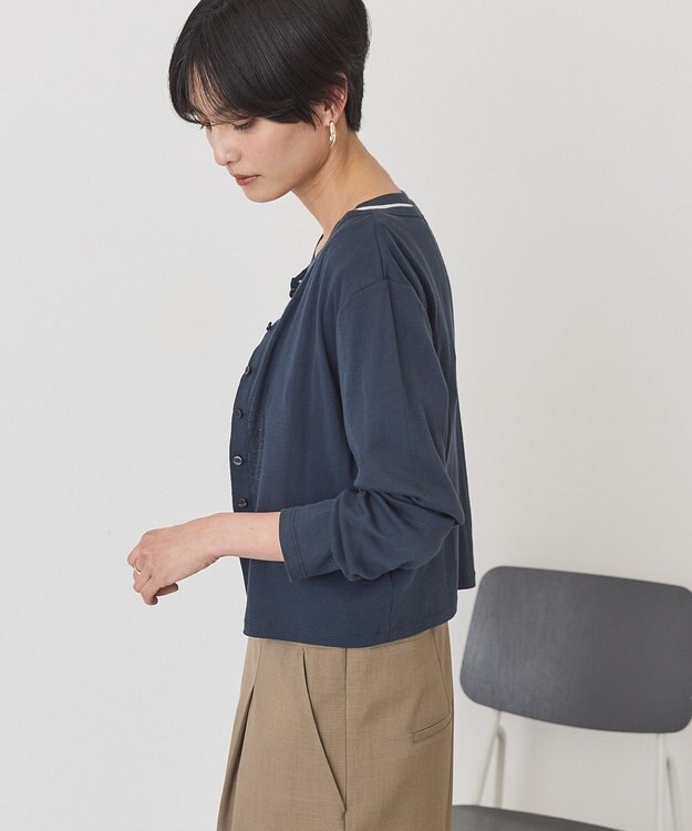 AMERICAN HOLIC 【２点セット】リンガーＴシャツ＋カーディガン Light Gray Mixture