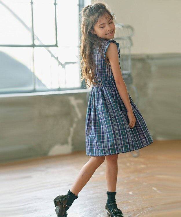 組曲 KIDS 【110-140㎝】ブリティッシュ ワンピース グリーン系3
