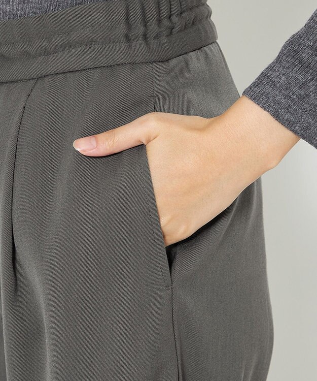 uncrave 【洗える】ギャバジン ドロストパンツ（uncrave WHITE） スレート