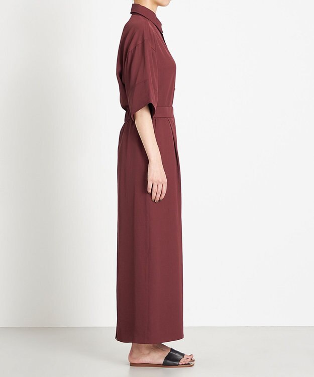 NAVE 【ReNAVE　洗える】アセテートギャバスカート バーガンディ