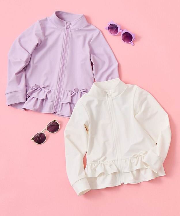 ANY KIDS 裾フリル ラッシュガード オフホワイト