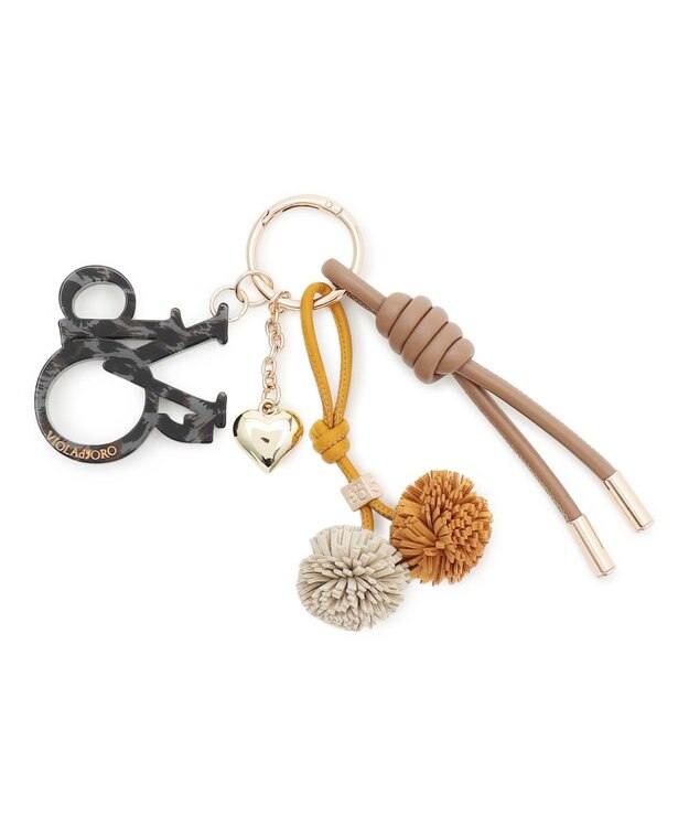 23区 VIOLAd'ORO ロゴアクリル タッセル付き バッグチャーム イエロー系