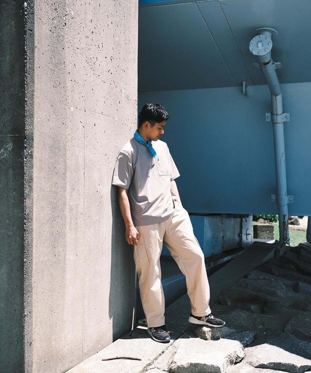 SHARE PARK MENS 【撥水・UVカット・ストレッチ・軽量 】ナイロンカーゴパンツ（Lサイズ） ベージュ系