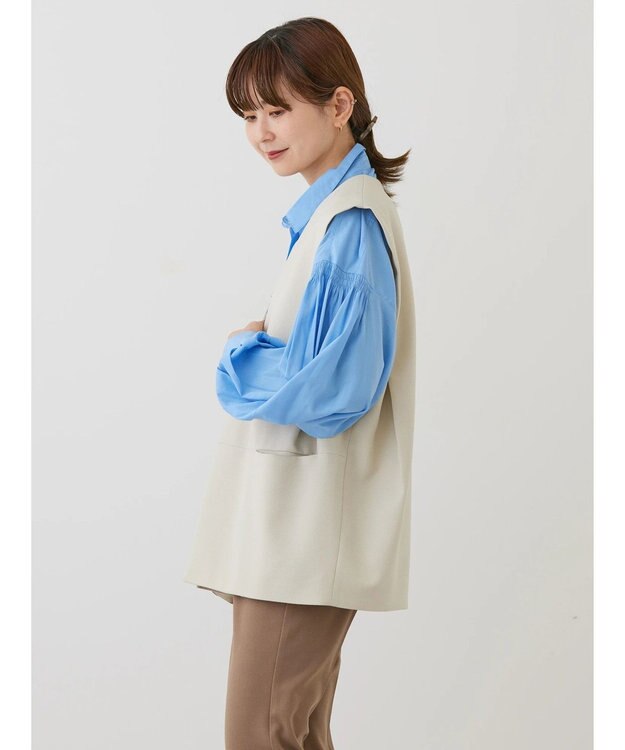 AMERICAN HOLIC 丈違いニュアンスベスト Light Beige