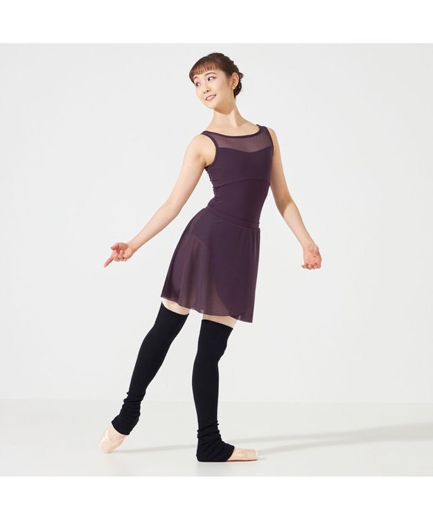 Chacott ノースリーブレオタード ブラックベリー