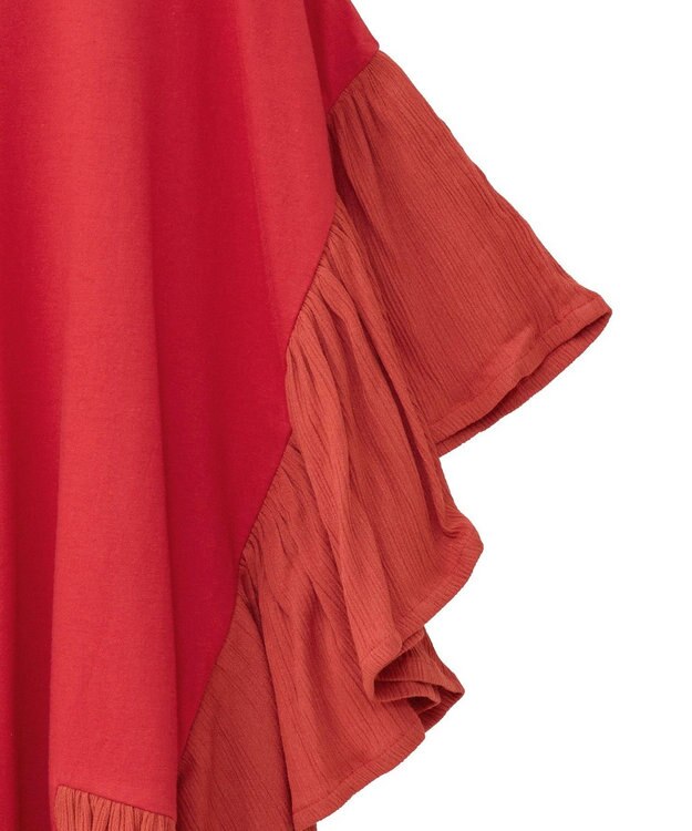 Green Parks 袖フレアドッキングカットプルオーバー Red