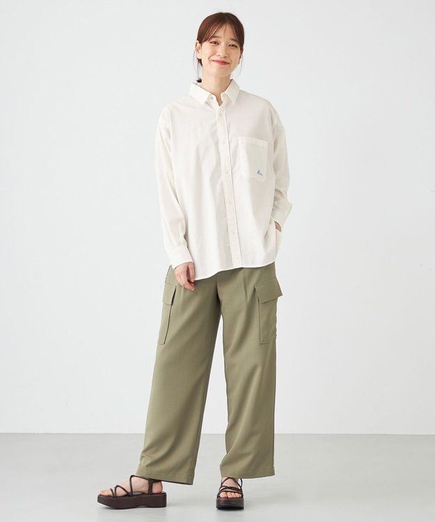 SHARE PARK LADIES サイドポケットブッチャーパンツ カーキ系