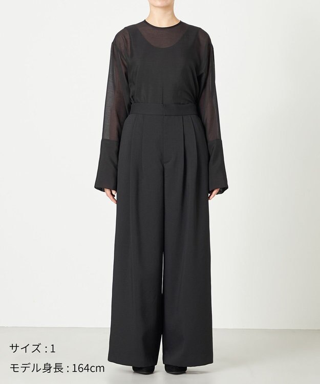 NAVE 【ReNAVE・洗える/UVカット】スパンポリエステル パンツ ブラック系