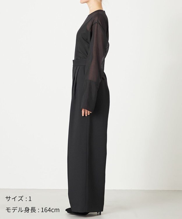 NAVE 【ReNAVE・洗える/UVカット】スパンポリエステル パンツ ブラック系