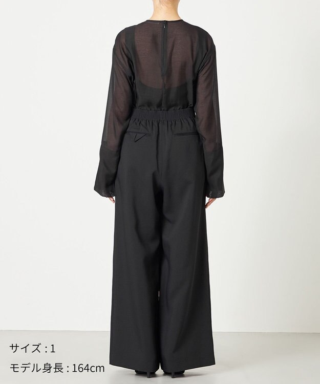 NAVE 【ReNAVE・洗える/UVカット】スパンポリエステル パンツ ブラック系