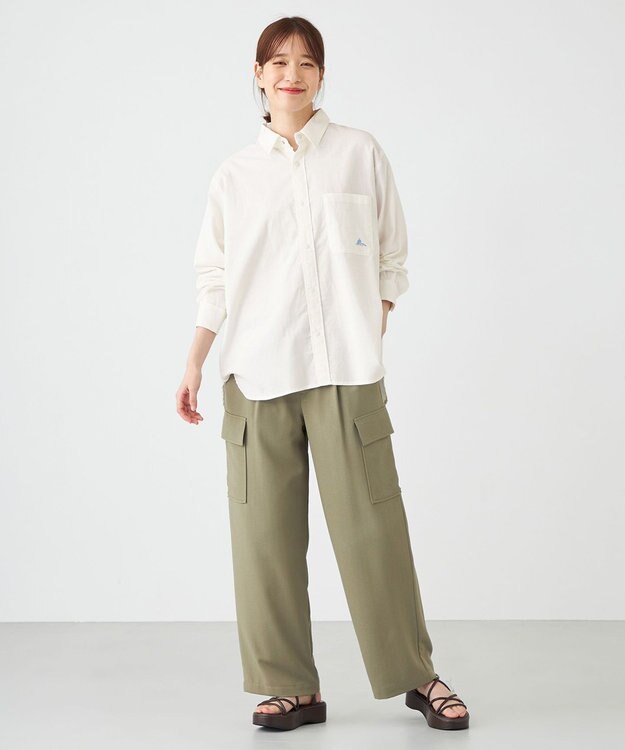 SHARE PARK LADIES サイドポケットブッチャーパンツ カーキ系