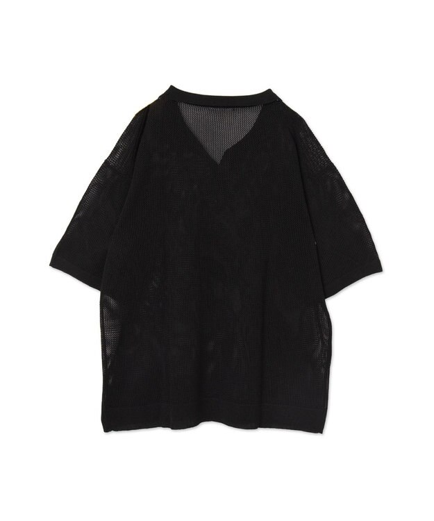 WEGO メッシュポロニットプルオーバー（S） ブラック