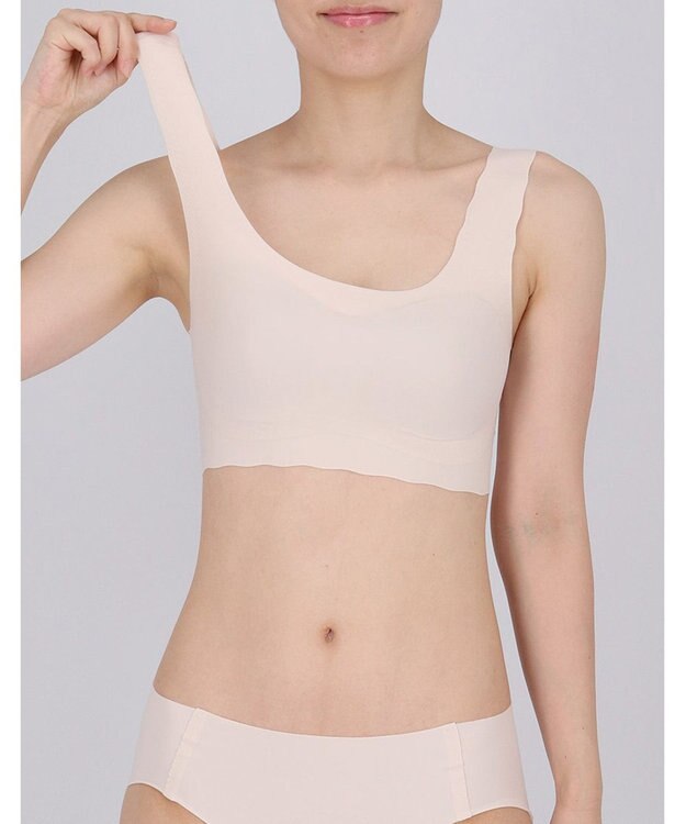 WACOAL 【GOCOCi ゴコチ】 ノンワイヤーブラ ハーフトップ まるでつけていないような着ごこち フラット仕上げ ホックなし CGG535 /ワコール ベージュ