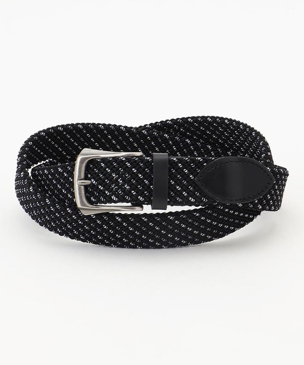 JOSEPH ABBOUD 【キングサイズ・イタリア素材・ストレッチ・日本製】 ストレッチミックスメッシュレジメンタル ベルト グレー系