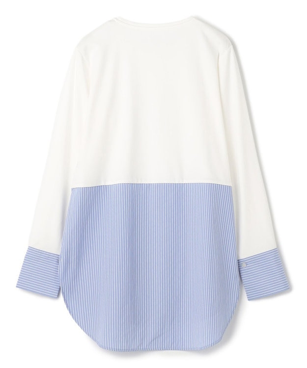 UNFILO L シャツコンビ レイヤードＴ オフ×ストライプ