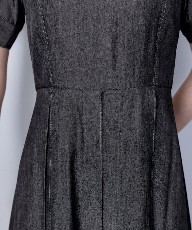 Tiaclasse L デニムフレアワンピース ブラック