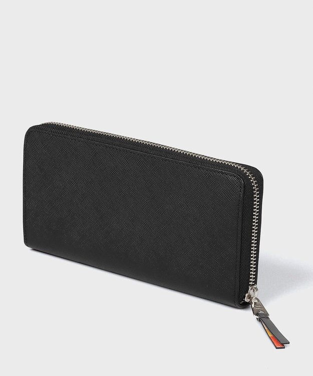 Paul Smith アーティストストライププラー ラウンドジップ長財布 ブラック