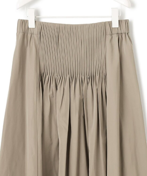 ICB 【洗える】 エステルメモリータフタ ロングスカート ライトモカ系