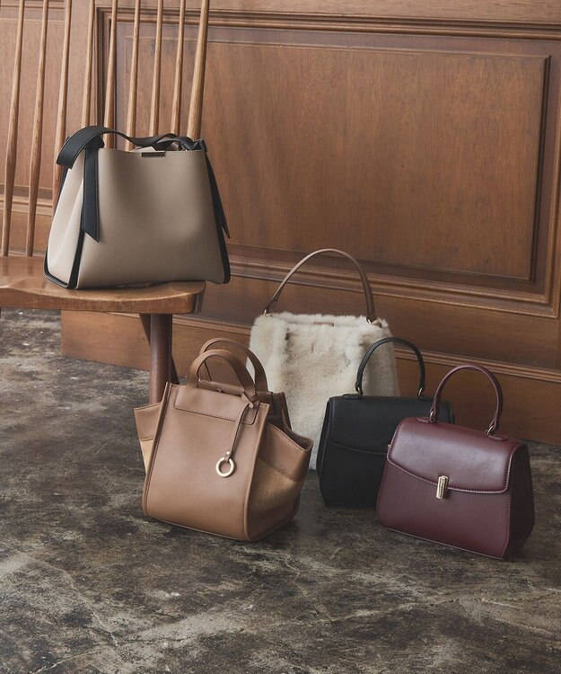 組曲 ファーバケット バッグ アイボリー系