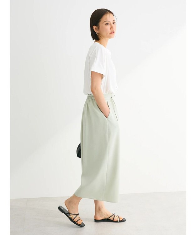 Green Parks ２ｗａｙ　フレンチスリーブ釦付ブラウソー Off White