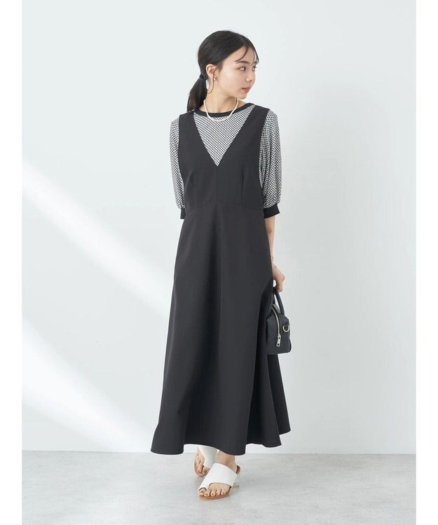 earth music&ecology ギンガムパフＴＥＥ Black