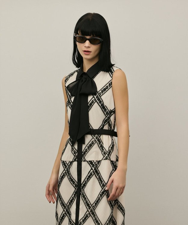 GRACE CONTINENTAL チュールレースワンピース ベージュ