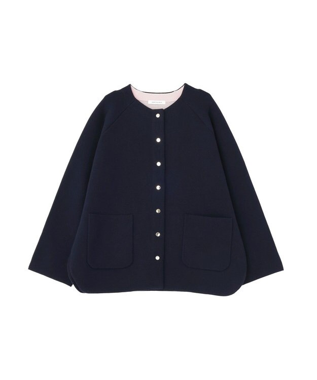 AMERICAN HOLIC Wフェイスラウンドヘム ラグランニットカーディガン Dark Navy