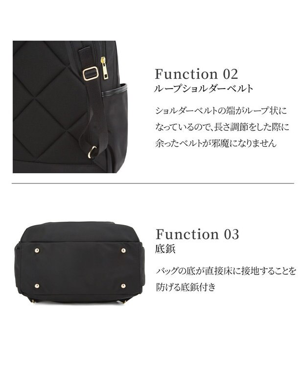 ACE BAGS & LUGGAGE Jewelna Rose リラ リュックサック A4/13.3インチPCサイズ 16361 ジュエルナローズ ブラック