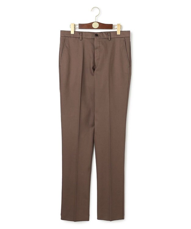 J.PRESS MEN 洗練されたシルエットと機能美【ストレッチ】トリコチン ステムテーパードパンツ ブラウン系