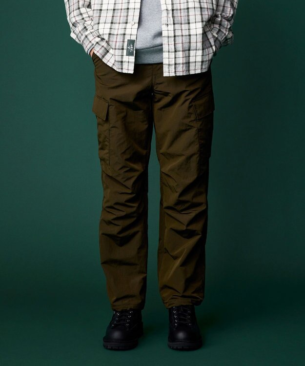 JOSEPH ABBOUD MOUNTAIN 【ECO撥水/起毛裏地】マイクロリップワッシャー カーゴ パンツ カーキ系