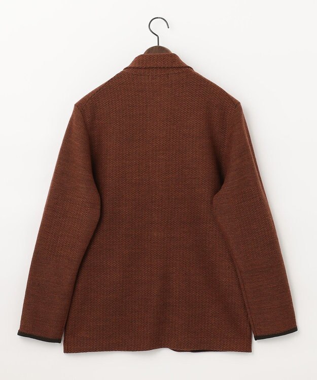 JOSEPH ABBOUD 【驚きの軽量ウール】KARLKARL ヘリンボーン柄 ニットジャケット オレンジ系