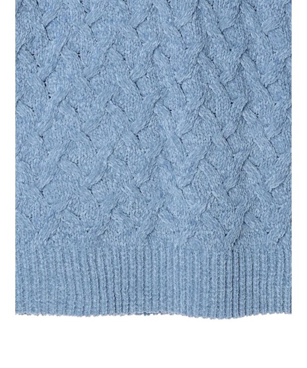 CRAFT STANDARD BOUTIQUE 洗えるモールケーブルニットチュニック Sax