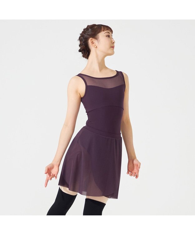 Chacott ノースリーブレオタード ブラックベリー