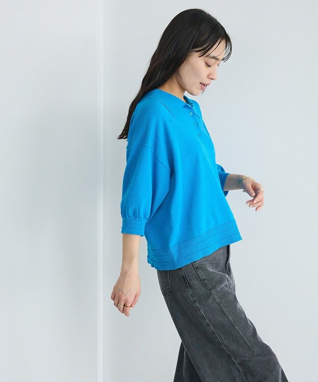 CRAFT STANDARD BOUTIQUE ポロニットプルオーバー Blue