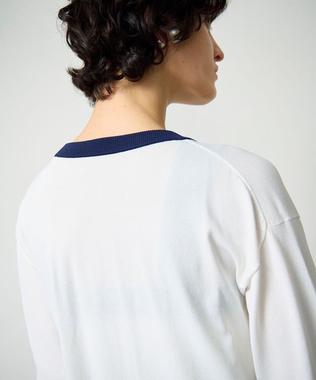 GRACE CONTINENTAL 配色ニットカーディガン ホワイト