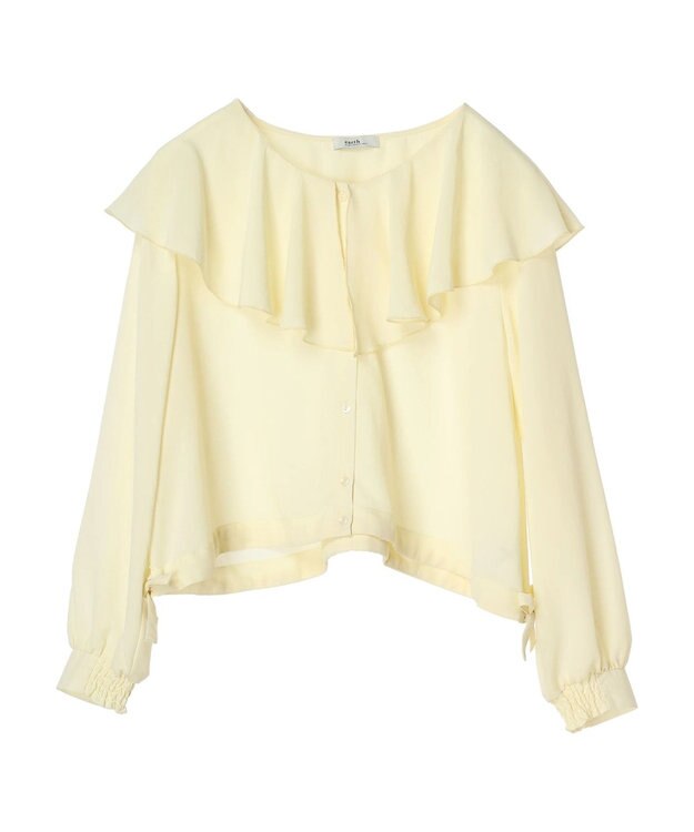 earth music&ecology ラッフルシアードロストブラウス Yellow