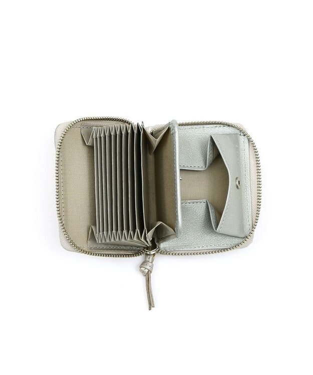 UNBILLION ペルケ perche / イタリアンレザー・ジャバラカードウォレット シルバー