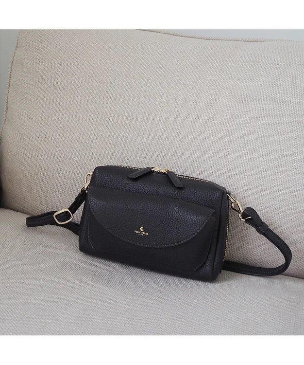 PELLE BORSA レザーポシェット メガネポケット付き Reinette レネット 4795 ブラック
