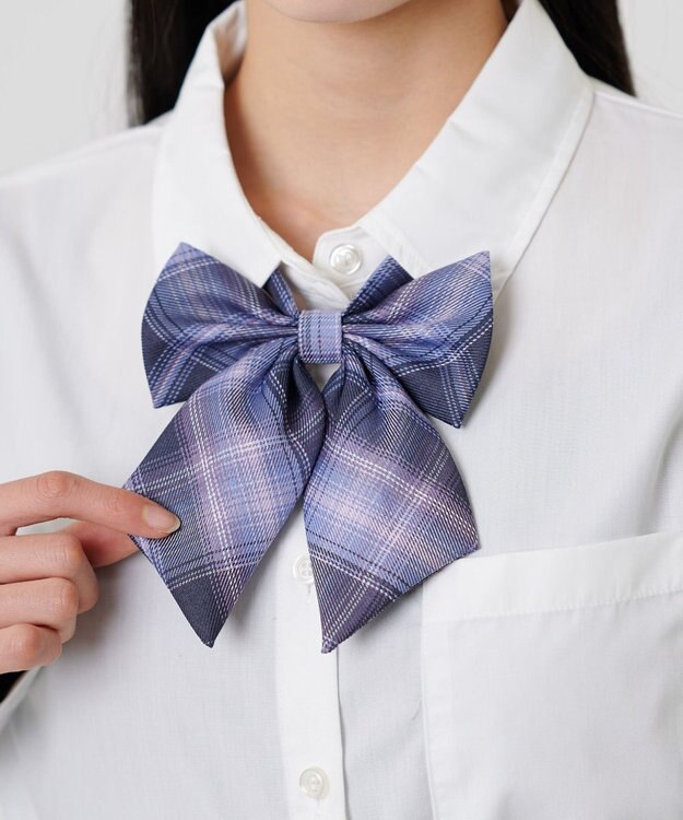WEGO 【SCHOOLITEM】チェックスクールリボン パープルチェック2