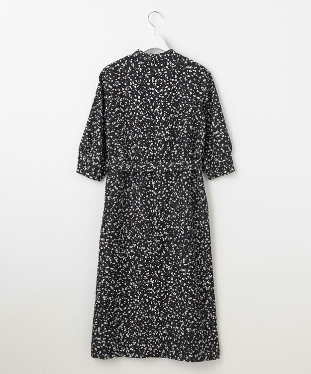 J.PRESS LADIES L 【洗える】スパンローンフラワープリント ワンピース ネイビーベース系